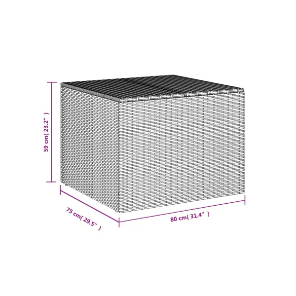 Coffre Rangement Résine Tressée Marron 290L Coffre de Stockage Coffre Extérieur Coffre Jardin