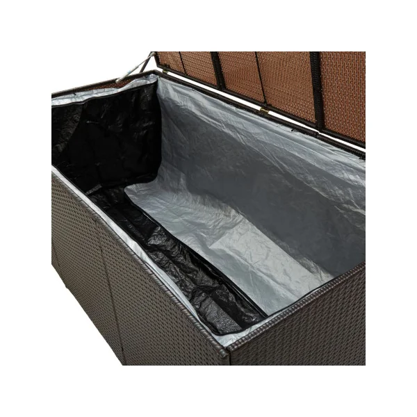 Coffre Rangement Résine Tressée Marron 980L Coffre de Stockage Extérieur Coffre Jardin