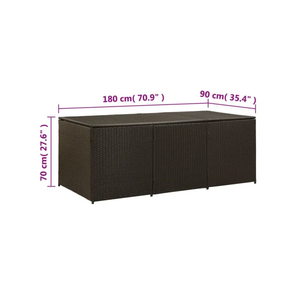 Coffre Rangement Résine Tressée Marron 980L Coffre de Stockage Extérieur Coffre Jardin
