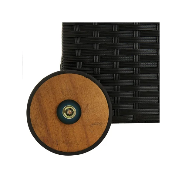 Coffre Rangement Résine Tressée Noir 120 cm Mobile Coffre de Stockage Coffre Extérieur Coffre Jardin