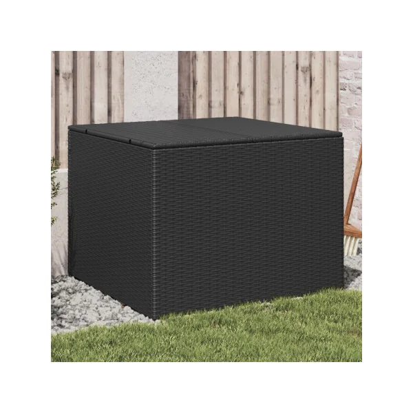 Coffre Rangement Résine Tressée Noir 290L Coffre de Stockage Coffre Extérieur Coffre Jardin