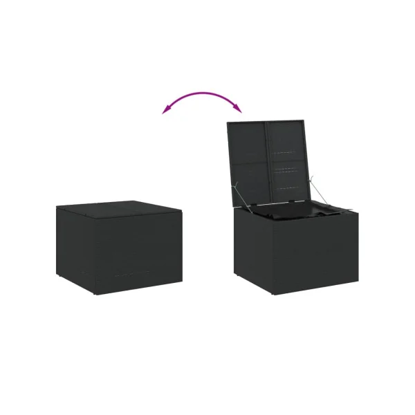 Coffre Rangement Résine Tressée Noir 290L Coffre de Stockage Coffre Extérieur Coffre Jardin