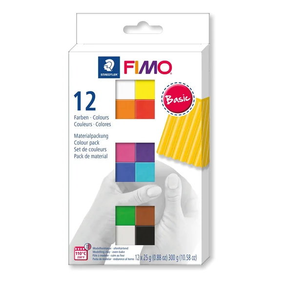 Coffret de 12 1/2 pains de Fimo Soft 25gr