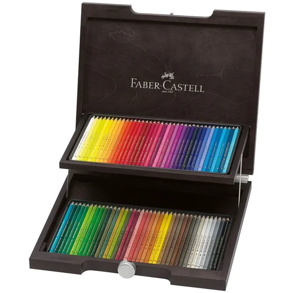 Coffret en bois de 72 crayons Polychromos