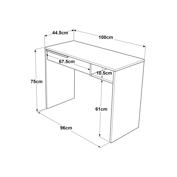 Coiffeuse Blanche 1 Tiroir Table Maquillage Chambre