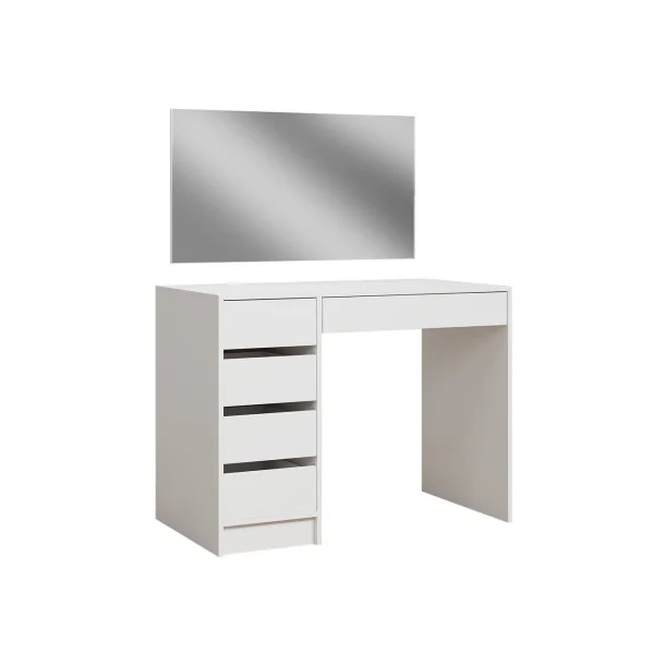 Coiffeuse Blanche 5 Tiroirs Table Maquillage Coiffeuse avec Miroir Coiffeuse moderne Coiffeuse femme