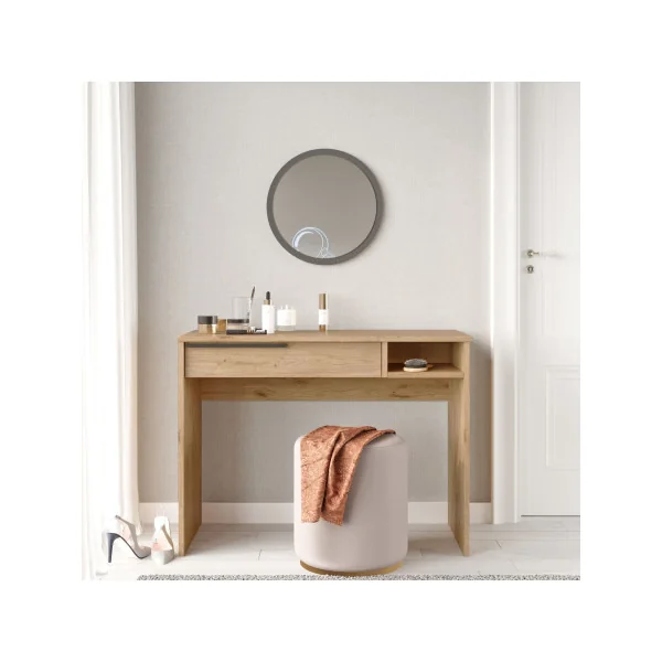 Coiffeuse Chêne 1 Tiroir Table Maquillage Chambre