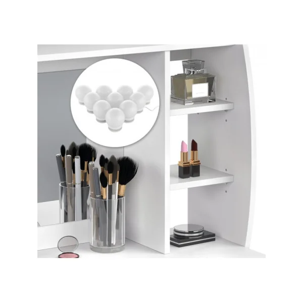 Coiffeuse Murale LED Table Maquillage Murale avec Miroir Coiffeuse femme Coiffeuse Chambre
