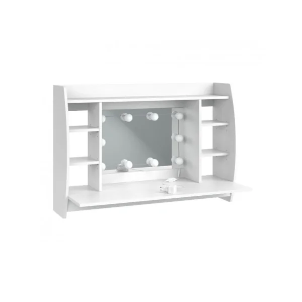Coiffeuse Murale LED Table Maquillage Murale avec Miroir Coiffeuse femme Coiffeuse Chambre