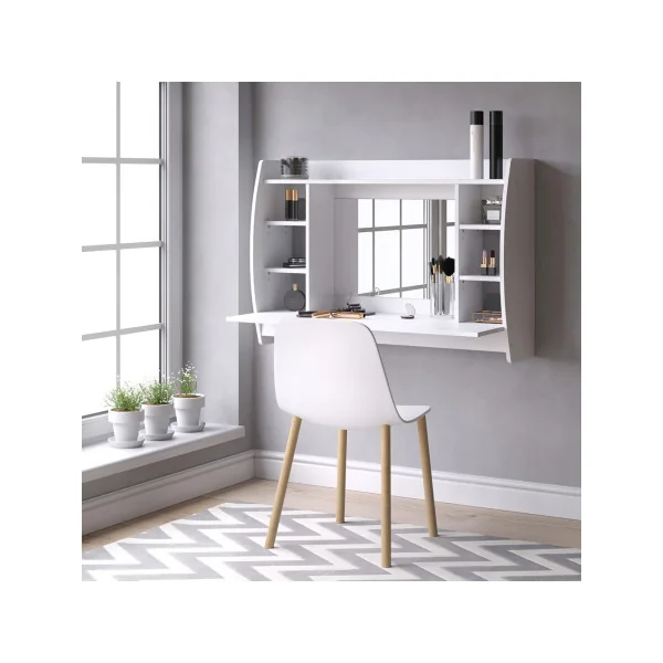 Coiffeuse Murale Table Maquillage Murale avec Miroir Coiffeuse femme Coiffeuse Chambre