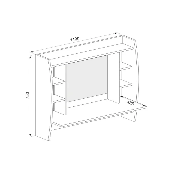 Coiffeuse Murale Table Maquillage Murale avec Miroir Coiffeuse femme Coiffeuse Chambre