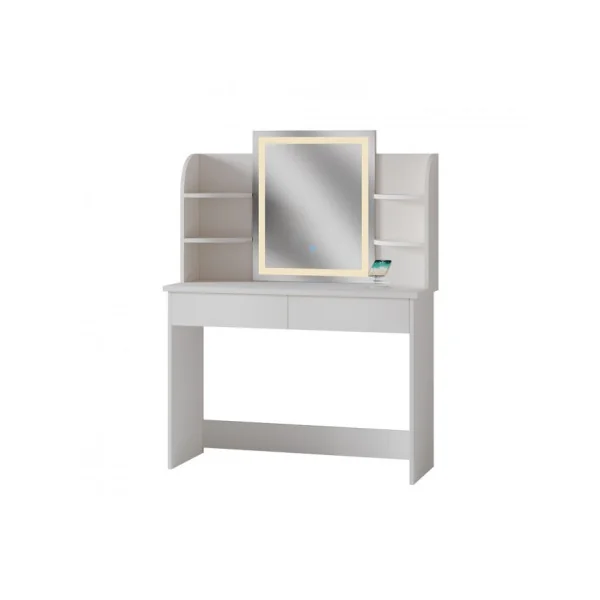 Coiffeuse Table Maquillage Blanche + LED + Station de Charge Coiffeuse moderne Coiffeuse maquillage Coiffeuse femme