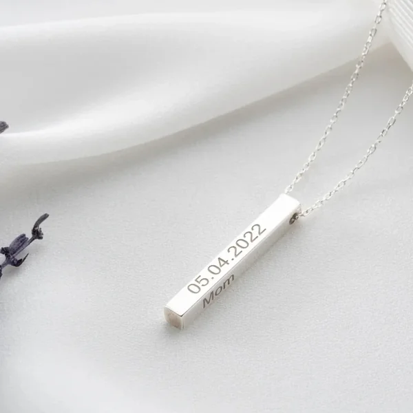 Collier barre verticale en acier inoxydable argenté (6 pièces)