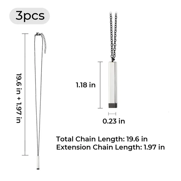 Collier message caché en acier inoxydable (3 pcs)