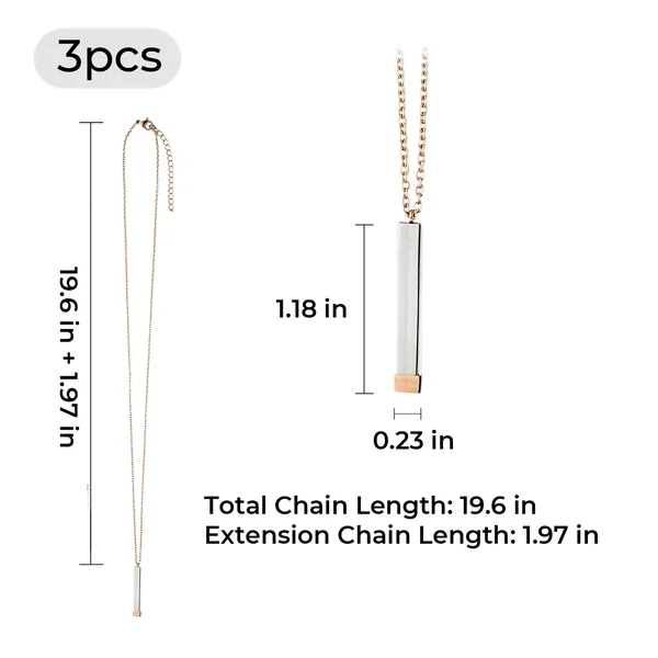 Collier message caché en acier inoxydable (3 pcs)
