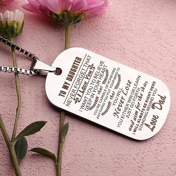 Collier pendentif militaire en acier inoxydable argenté (6 pièces)