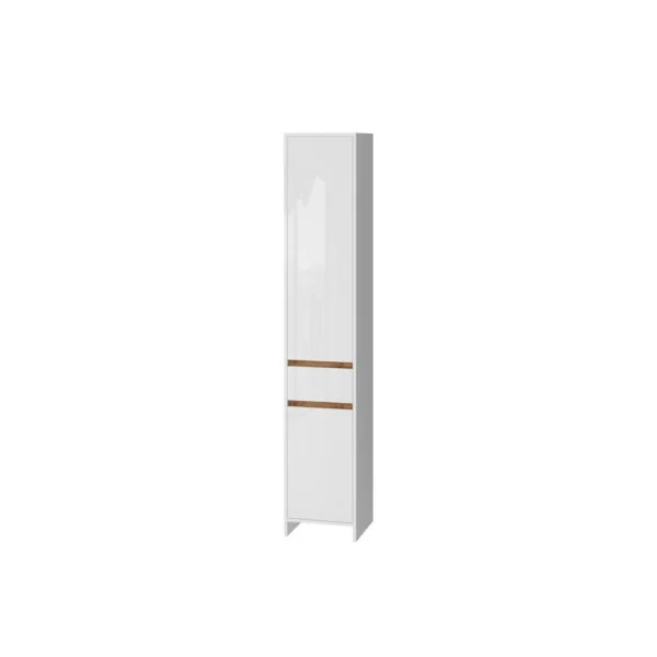 Colonne de Salle de Bain 190 cm Chêne et Blanc Armoire Haute de Salle de Bain Rangement Salle de Bain