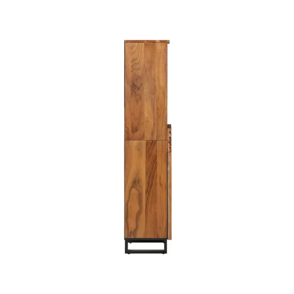 Colonne de Salle de Bain 1 Porte 1 Tiroir Acacia Massif Marron Armoire Salle de Bain