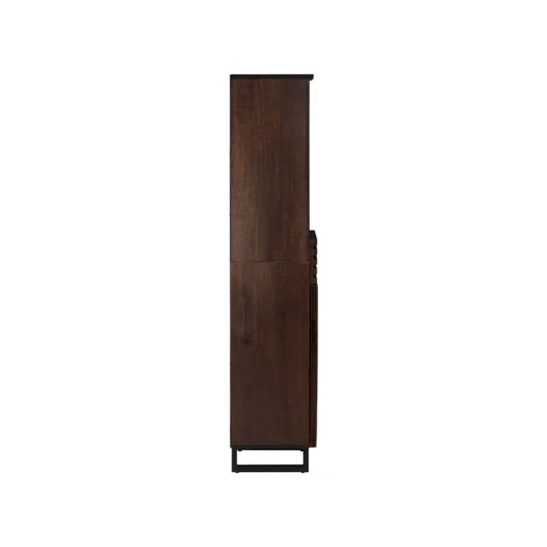 Colonne de Salle de Bain 1 Porte 1 Tiroir Manguier Massif Marron Armoire Salle de Bain