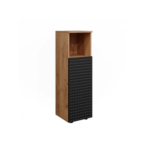 Colonne de Salle de Bain 1 Porte Chêne et Anthracite Armoire Basse Salle de Bain