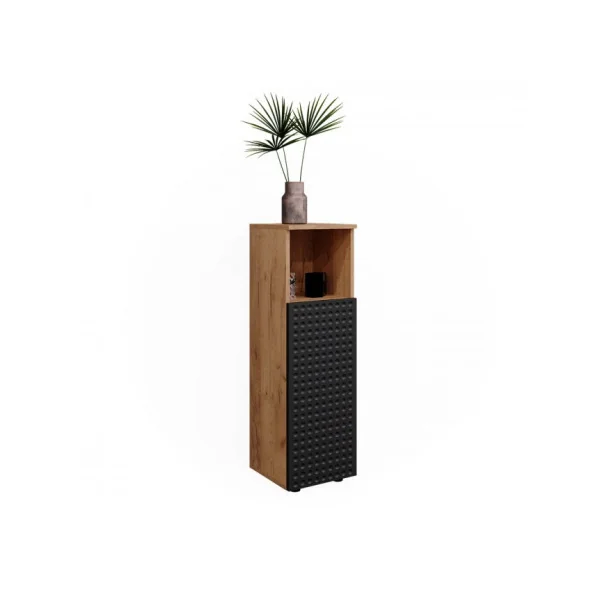 Colonne de Salle de Bain 1 Porte Chêne et Anthracite Armoire Basse Salle de Bain
