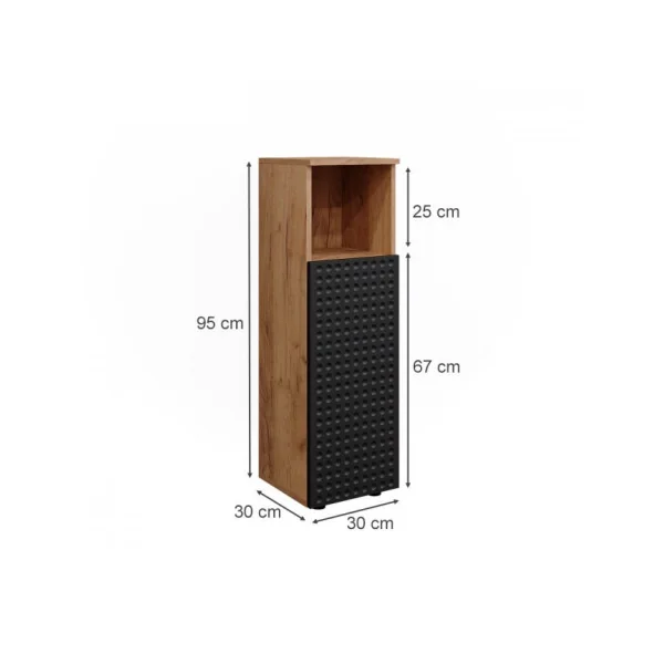 Colonne de Salle de Bain 1 Porte Chêne et Anthracite Armoire Basse Salle de Bain
