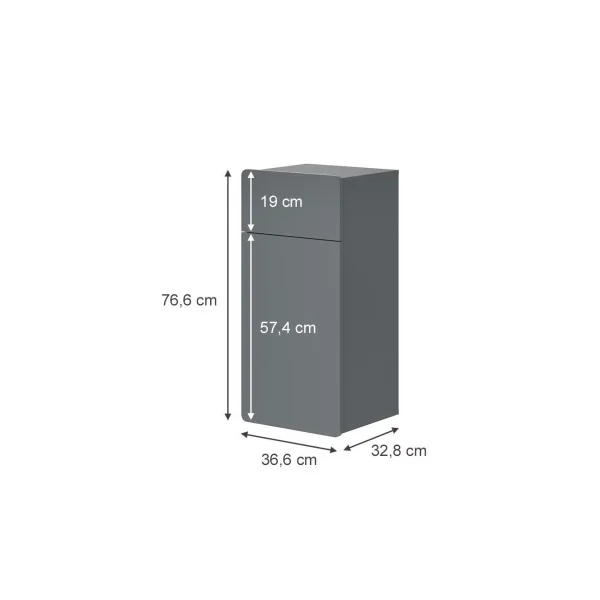 Colonne de Salle de Bain Gris Armoire Basse Salle de bain Meuble de Rangement