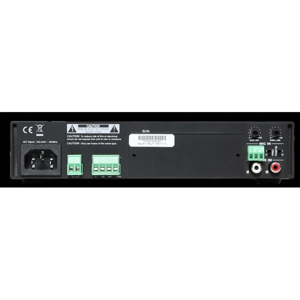 COM108 Amplificateur mélangeur 80 Watts 100 V - AUDAC