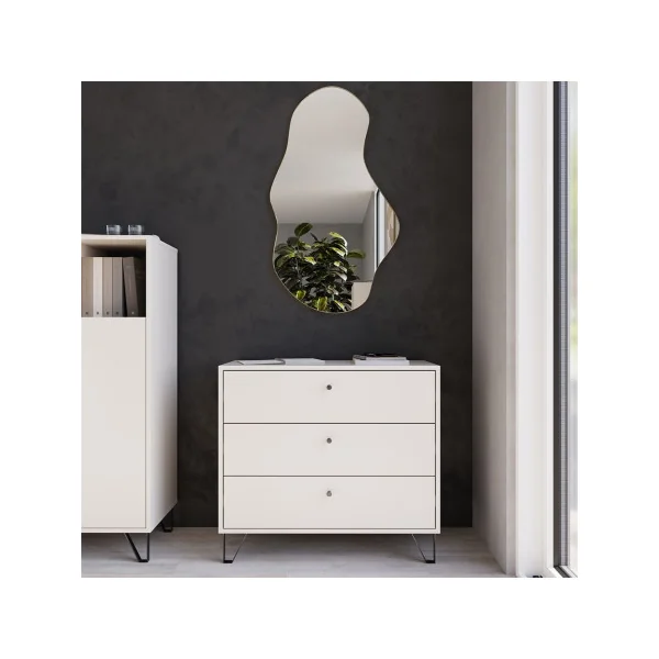 Commode 3 Tiroirs de Rangement Commode Chambre Salon Meuble de Rangement