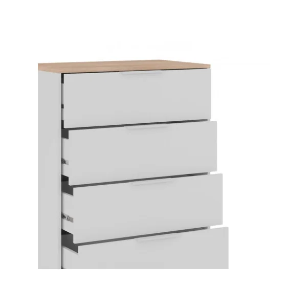 Commode 4 Tiroirs Blanche Chêne Commode Moderne Commode Salon Commode Chambre