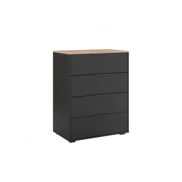 Commode 4 Tiroirs Chêne Anthracite Commode Moderne Commode Salon Commode Chambre