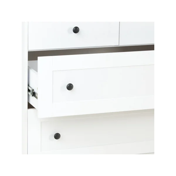 Commode 4 tiroirs commode salon blanche commode chambre en pin massif blanc avec plateau bois