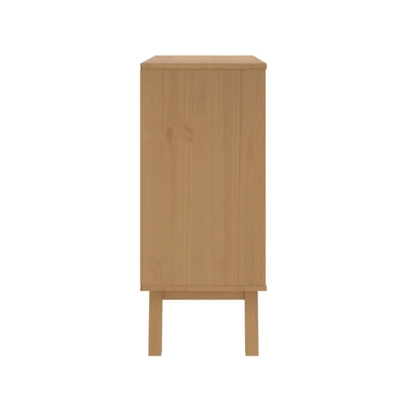 Commode 4 tiroirs Marron et Blanc Pin Massif Commode Salon Meuble Rangement Chambre Armoire à tiroirs