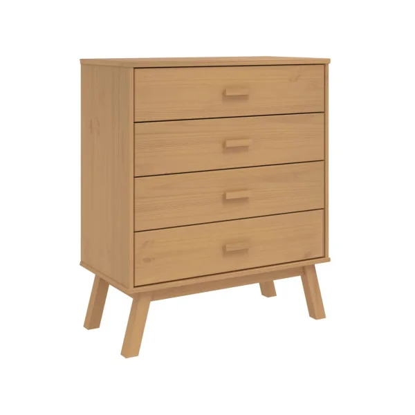 Commode 4 tiroirs Pin Massif Commode Salon Meuble Rangement Chambre Armoire à tiroirs