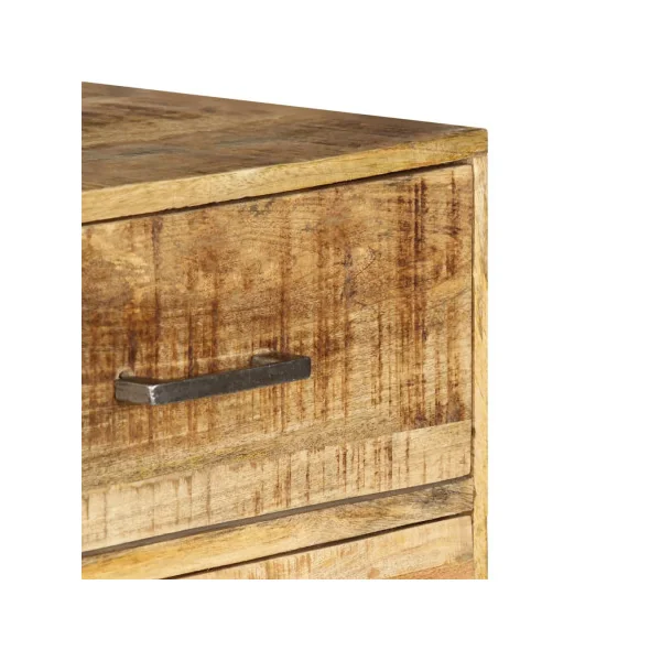 Commode 5 Tiroirs Manguier Massif Coffre à Tiroirs Armoire à Tiroirs