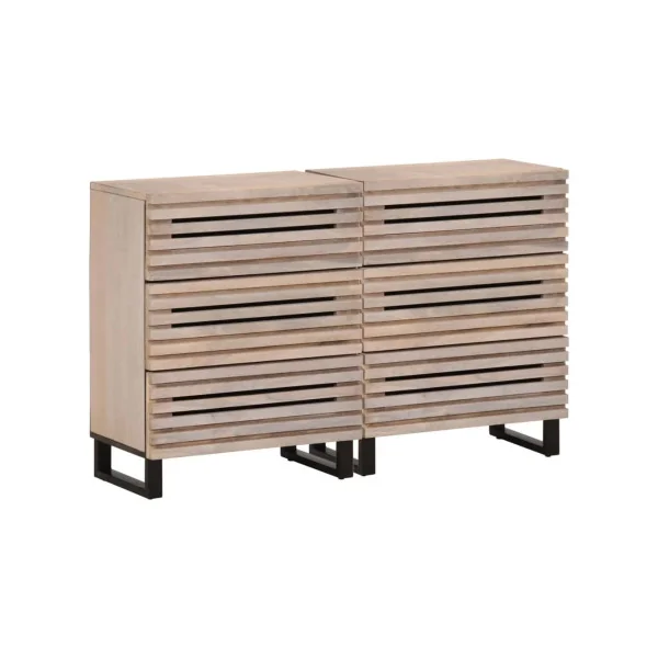 Commode 6 Tiroirs Manguier Massif Blanchi Commode Chambre Buffet de Salon