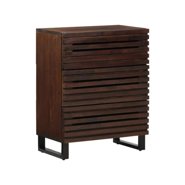 Commode 6 Tiroirs Manguier Massif Marron Commode Chambre Buffet de Salon