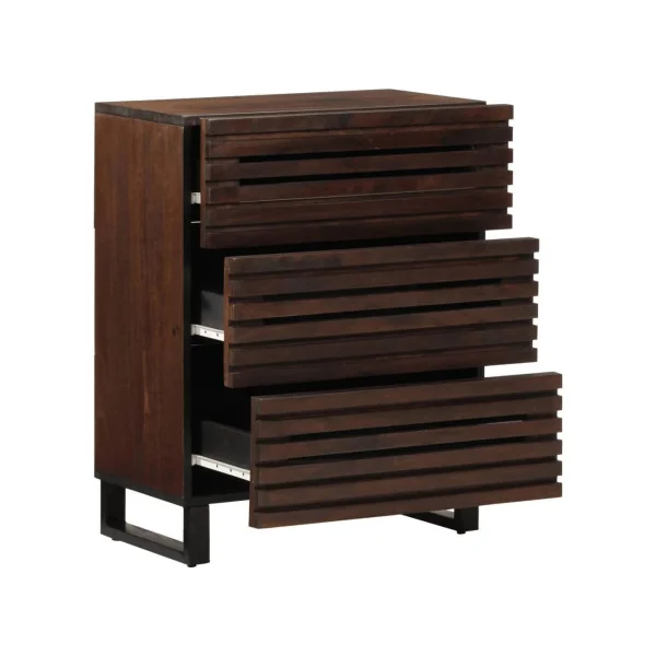 Commode 6 Tiroirs Manguier Massif Marron Commode Chambre Buffet de Salon
