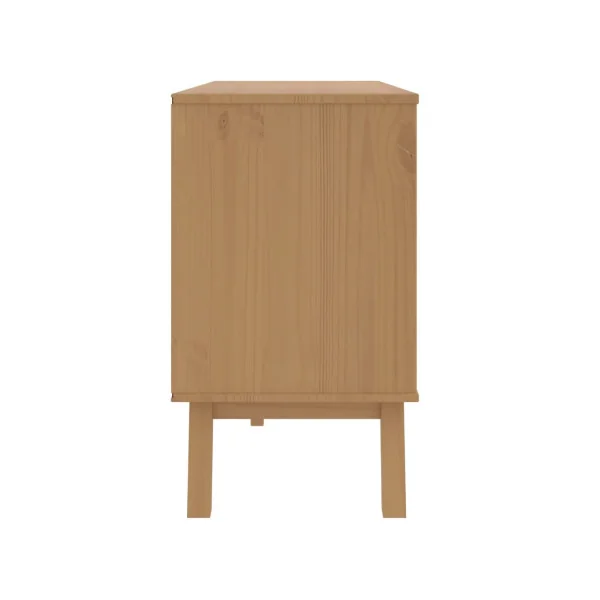 Commode 6 tiroirs Marron Pin Massif Commode Salon Meuble Rangement Chambre Armoire à tiroirs