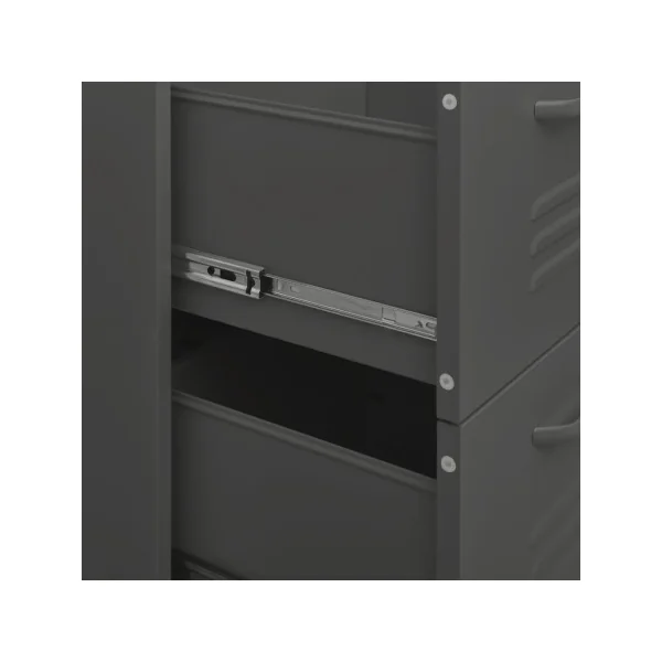 Commode 6 Tiroirs Métal Anthracite Armoire à Tiroirs en Acier