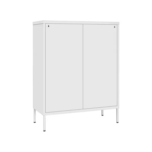 Commode 6 Tiroirs Métal Blanc Armoire à Tiroirs en Acier