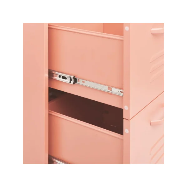 Commode 6 Tiroirs Métal Rose Armoire à Tiroirs en Acier