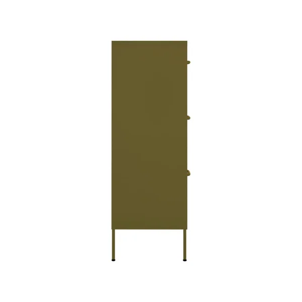 Commode 6 Tiroirs Métal Vert Olive Armoire à Tiroirs en Acier