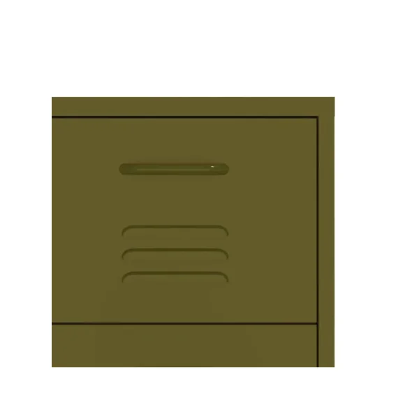 Commode 6 Tiroirs Métal Vert Olive Armoire à Tiroirs en Acier