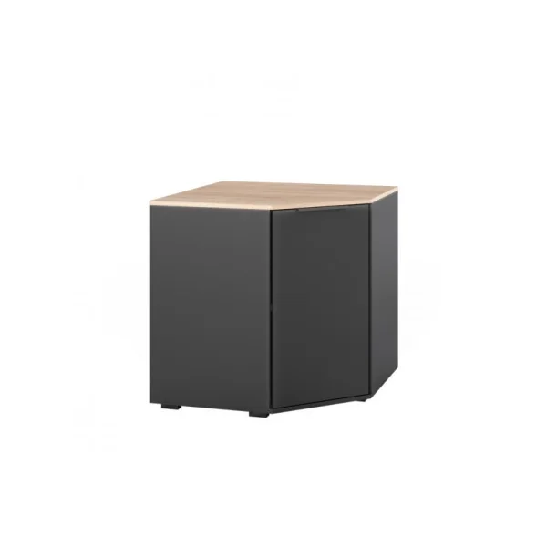 Commode Angle Chêne Anthracite avec Placards Commode d'Angle Moderne Commode Salon Commode Chambre