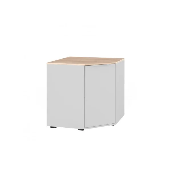 Commode Angle Chêne Blanche avec Placards Commode d'Angle Moderne Commode Salon Commode Chambre