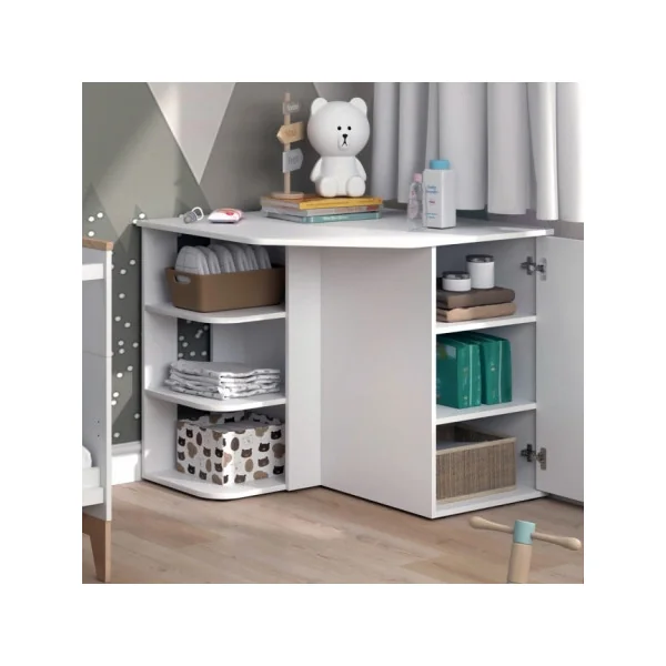 Commode à Langer Porte Compartiments Ouvert Table Langer blanche Plan à Langer Amovible