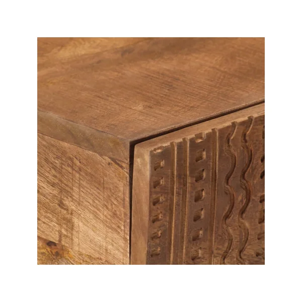 Console 2 Tiroirs Bois Massif Manguier sur Ossature Fer Console Entrée