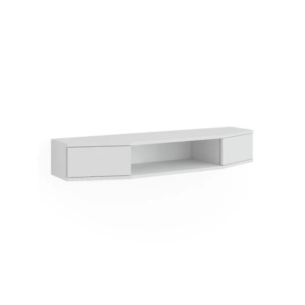 Console Blanche 110 cm 2 Portes Meuble d'Entrée Moderne Console d'Entrée
