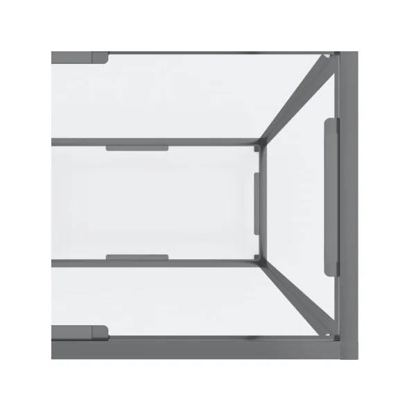 Console d'Entrée Acier Noir et Verre Trempé 140 cm Meuble d'entrée Noir